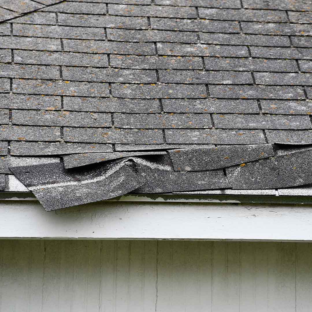 roof damaged by high winds