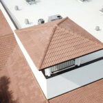 Commercial shingle roof edge detail