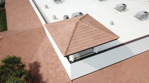 Commercial shingle roof edge detail